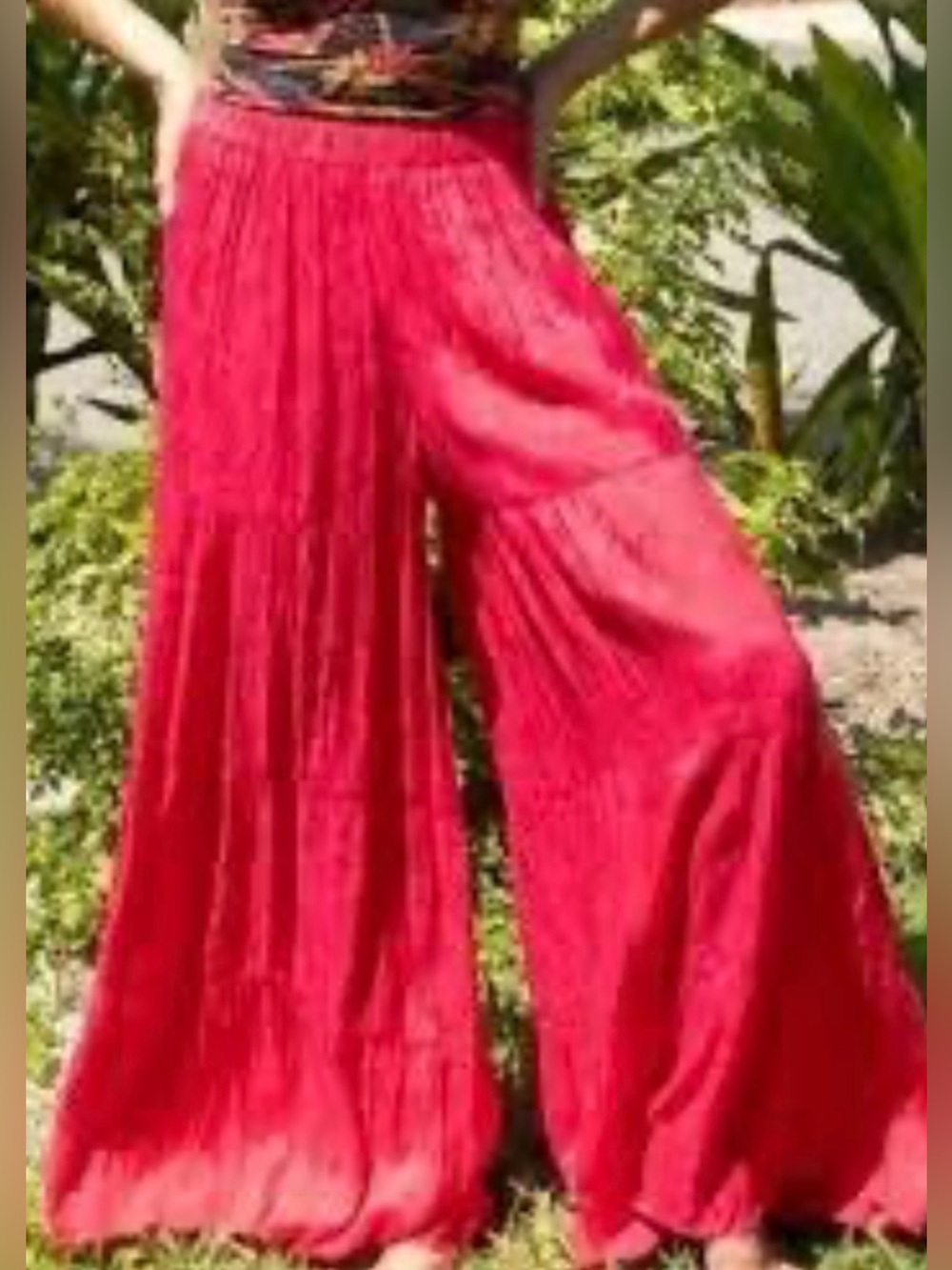 Natural Life Patti Pink Paisley Wide Leg Palazzo Pants size extra large